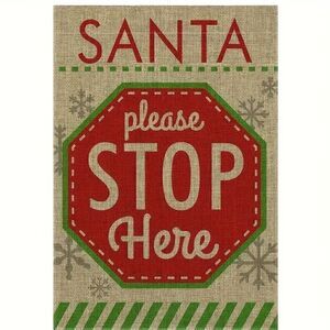 Brand New Merry Christmas Santa Please Stop Here Garden Flag